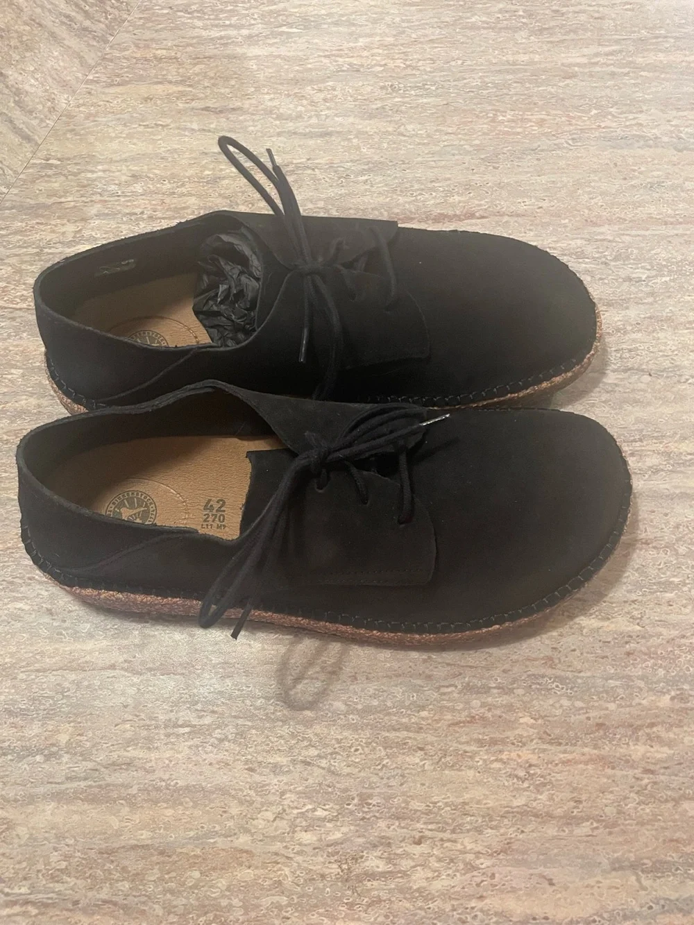 Birkenstock, Gary  Black Suede  Shoe men's size 9, ladies size 11, Eu size42 NIB